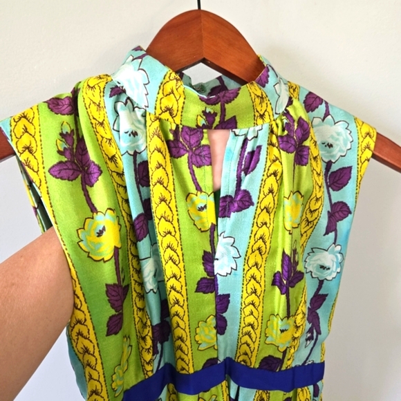 Vintage 70's Vibrant Sleeveless Maxi Dress VTG - Picture 5 of 16